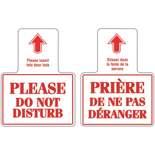 Key Lock DND Front Insert Sign, Bilingual, Red/White